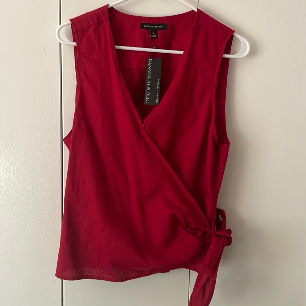 Banana Republic Linen Blend Wrap Top [NWT]